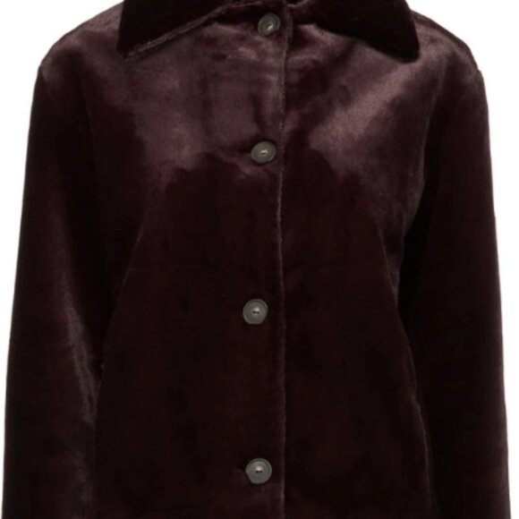 NWT Vince Plush Faux Fur Plum Wine Casual Jacket XXS $592 - Picture 12 of 16